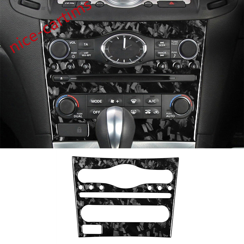 Forged Carbon Fiber Center Console AC CD Trim for Infiniti G37 07-13 G35 G25 Q60