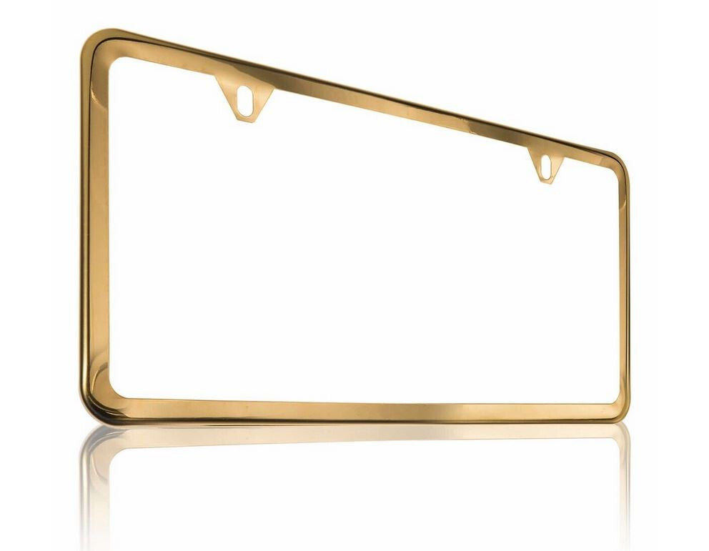 1 piece car license plate frame cover cap rear boot trunk gold for Genesis