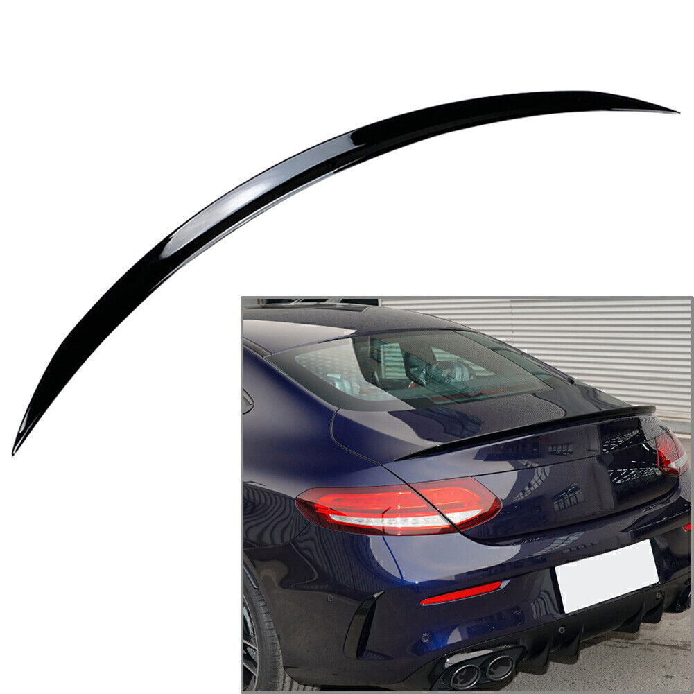 Tail Wing Rear Trunk Spoiler Glossy Black For 2015-2021 for Benz C-Class Coupe C205
