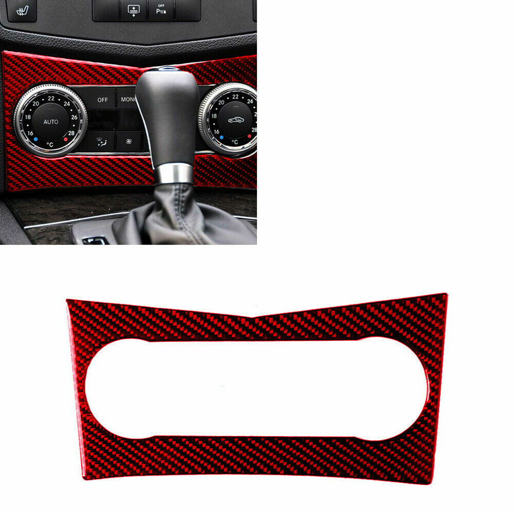 Red carbon fiber AC console interior trim for Mercedes-Benz C-Class W204 2007-10