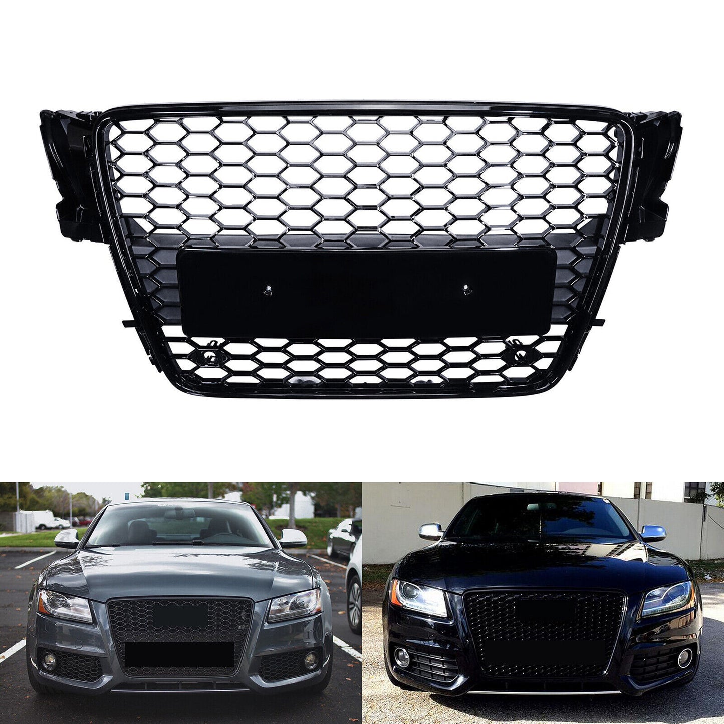 F¨¹r for Audi A5 2008-2012 K¨¹hlergrill Frontgrills Gl?nz Schwarz 8T0853651 NEU