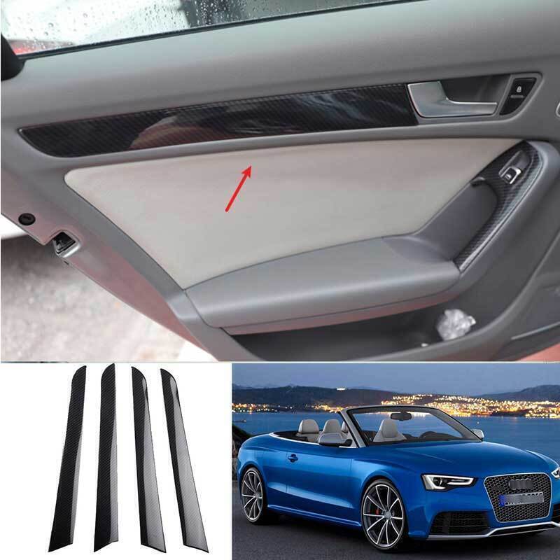 for Audi A4 A5 S4 S5 RS5 2008-16 ABS Carbon Fiber Inner Door Panel Strip Trim 4P
