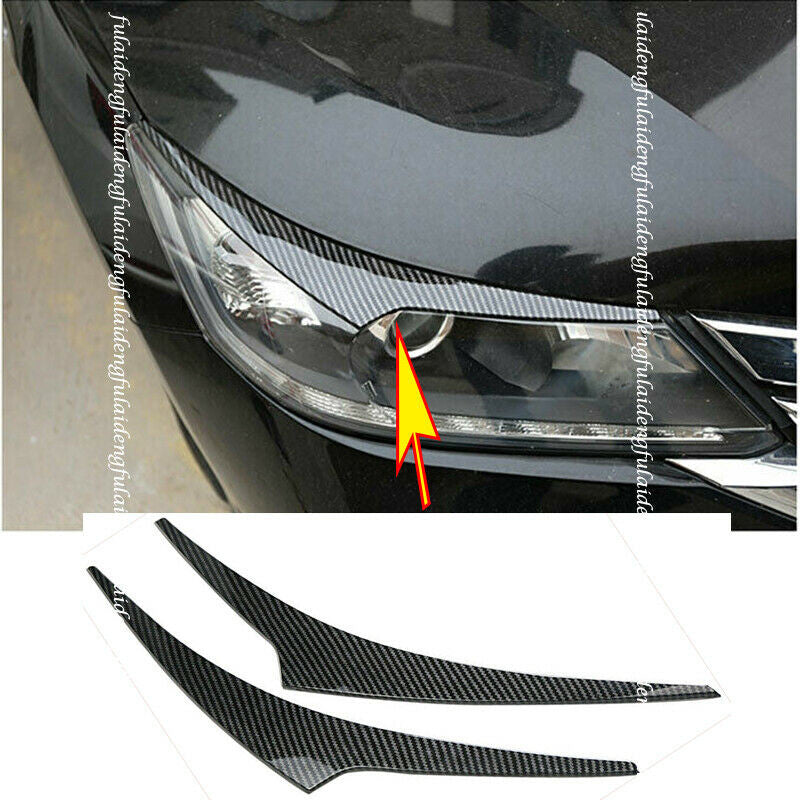 for Honda Accord 2014-2015 Carbon Fiber ABS Headlight Lamp Eyebrow Molding Trim