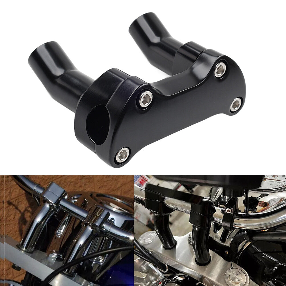 Top Cover 3.5 Handlebar Risers Clamp Black for Harley Dyna Softail Sportster