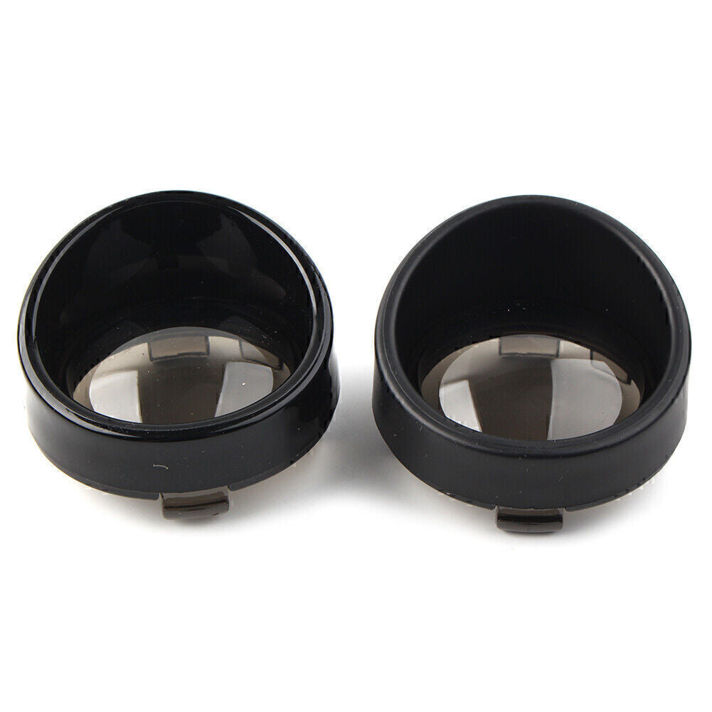Turn Signal Light Lens Cover Black Bezels Visor for Harley Dyna Touring Softail