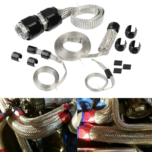 Braided Hose Black Engine Dress Up Kits Radiator Vacuum Fuel Oil Sleeving