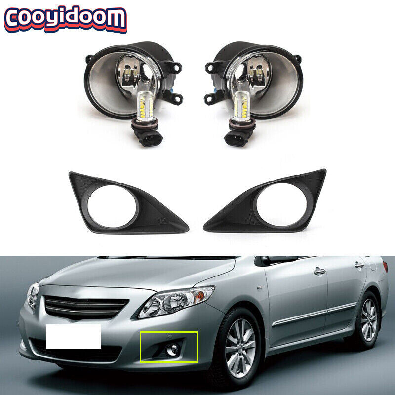A pair of front bumper LED fog lights with bulbs are suitable for 2008-2010 for Toyota for Corolla .