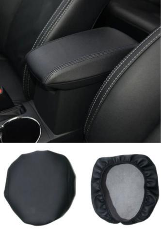 Black leather console armrest box panel cover for Toyota for Corolla 2007 - 2013