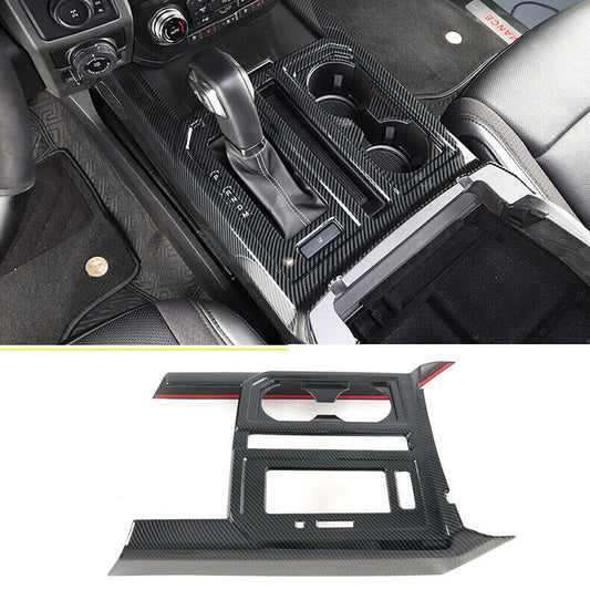 for Ford F-150 2015-20 Carbon Fiber Inner Gear Shift Box Panel Cover Trim