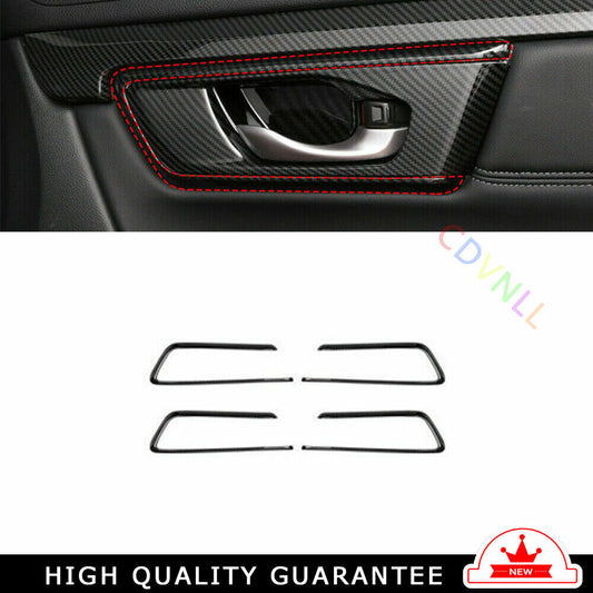 Inner Door Handle Cover Trim 4PCS/Set' for Honda CRV CR-V 2017-2022 Carbon Fiber