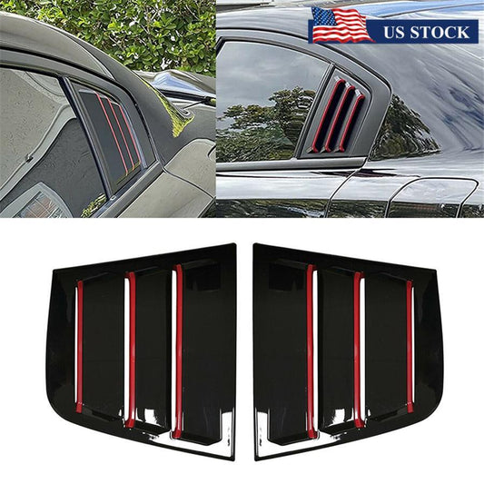 2x Car Window Scoop Side Louver Air Vent Cover With Trim For 11-21 for Dodge for Charger