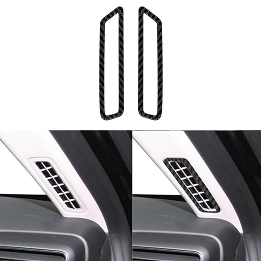 2X Carbon Fiber Front Door Pillars Vent Cover Trim for Ford Explorer 2020-2023