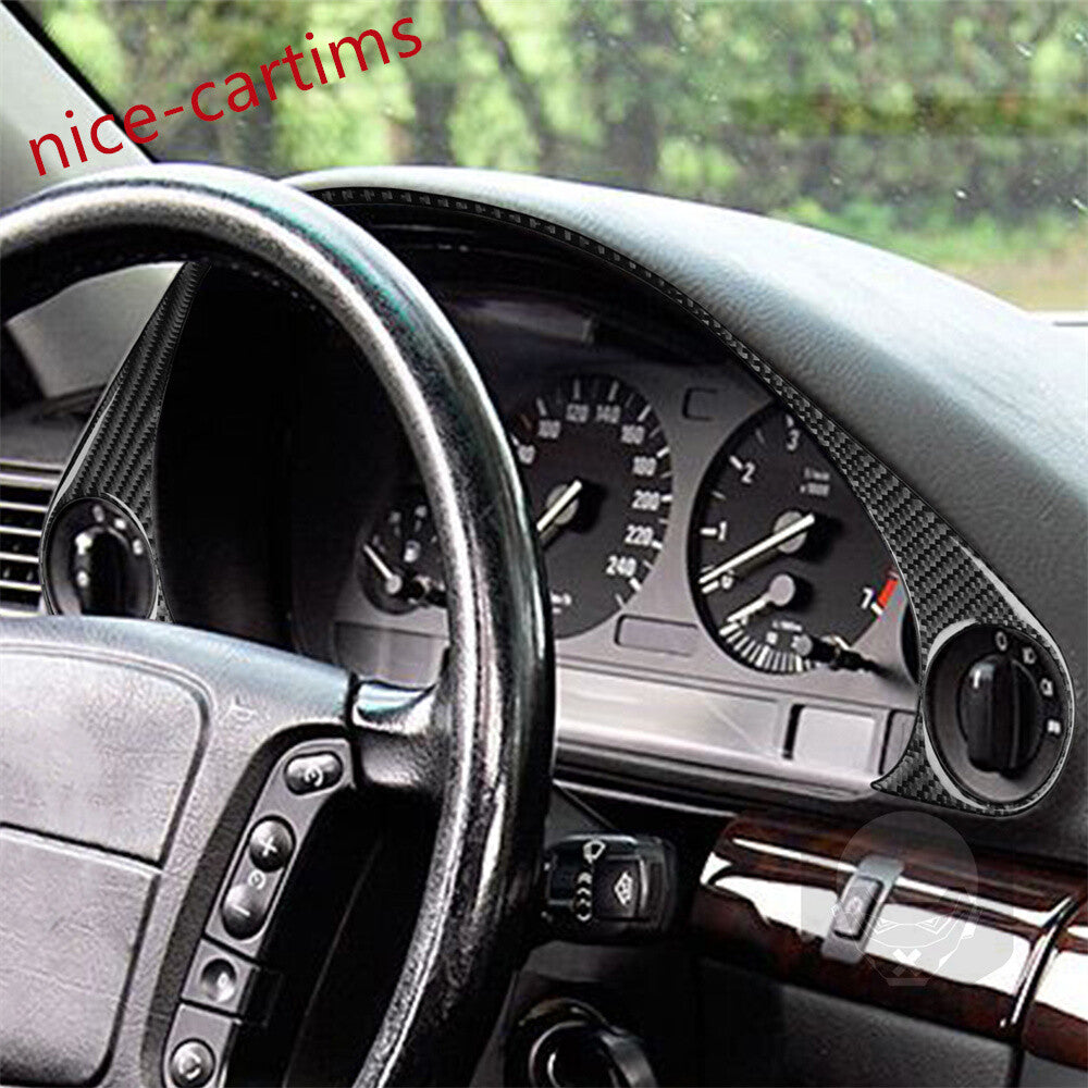 Carbon Fiber Dashboard Speedometer Panel Trim Fit for BMW 7 Series E38 1994-2001