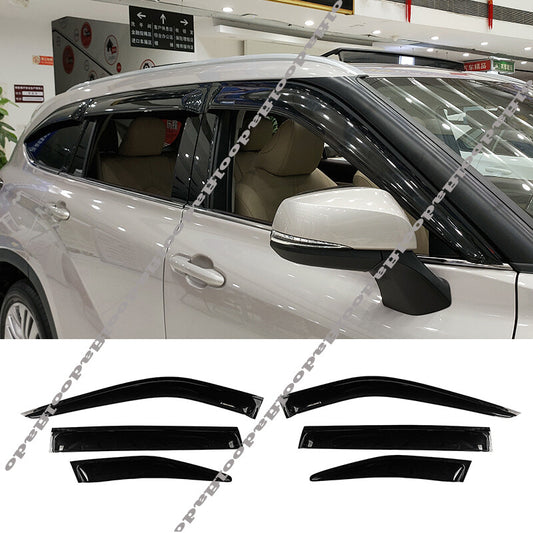 for Toyota Highlander 2020-23 Black Car Window Visor Vent Shades Sun Rain Guard