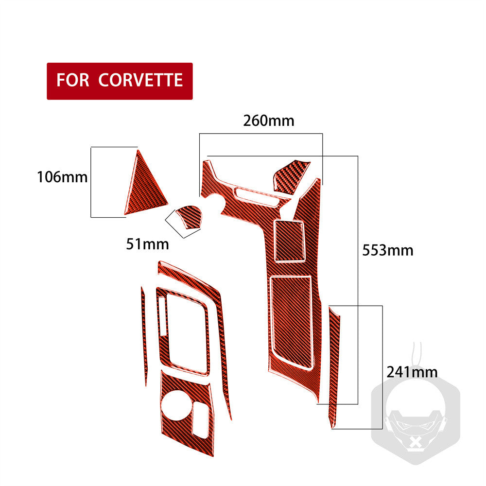 for Chevrolet for Corvette C7 2014-19 Red Carbon Gear Shift Water Cup Holder Trim¡Á11