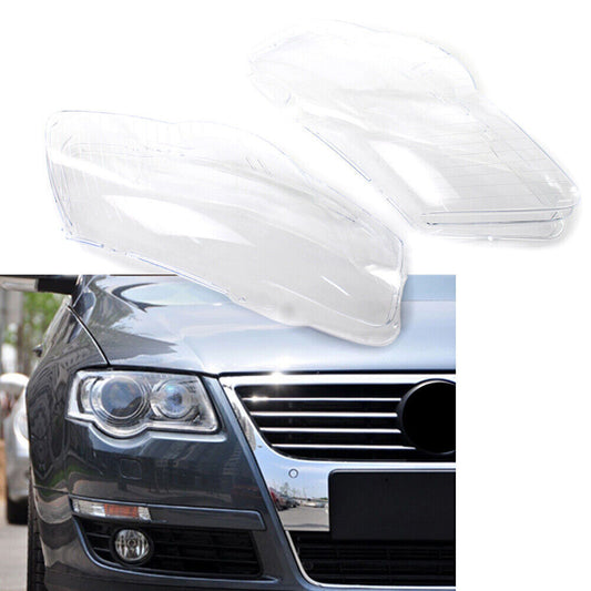Headlight Headlamp Lens Cover Left Right Set for VW for Passat B6 2006-2011 cl
