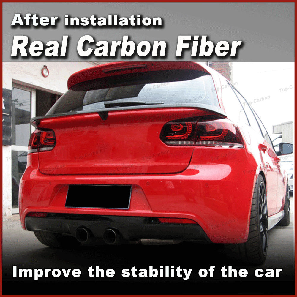 for VW for Golf 6 VI MK6 GTI R20 2010-13 REAL CARBON Rear Middle Spoiler Boot Wing