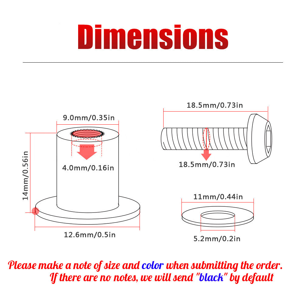10 pcs Fairing Bolts Screws Nuts Adapter 10mmx14mm fit for motorcycle Windscreen