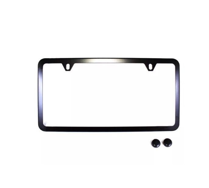 1 piece car license plate frame cover cap rear boot 2-hole black for Cadillac