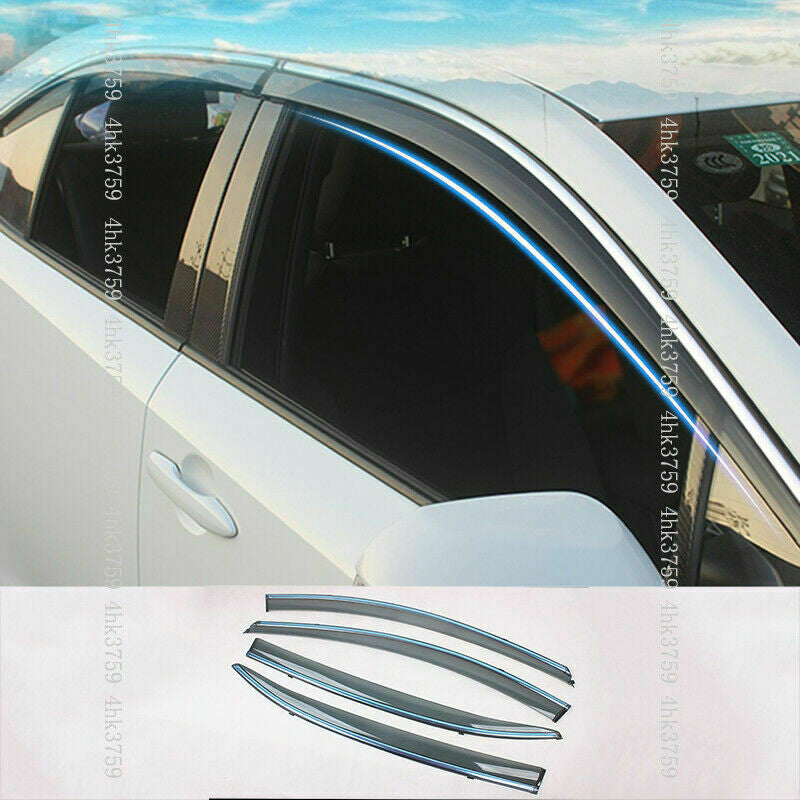 for Toyota for Corolla Sedan 2019-23 Window Visors Sun Rain Guard Deflector W/Chrome