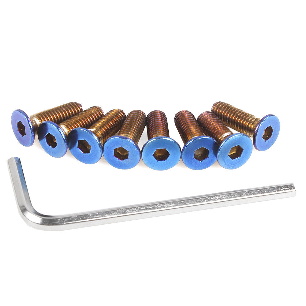 Steering Wheel Screw Kit countersunk Head 6 piece Burnt Blue Fits Most Brand