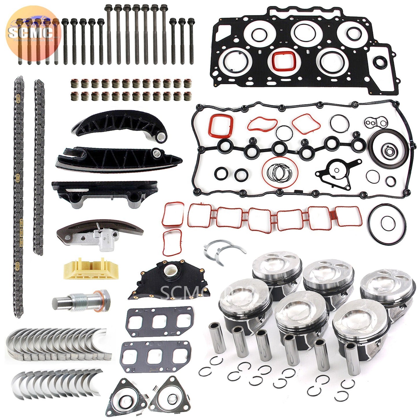 Engine Reconstruction Overhaul Piston Timing Chain Kit for VW Phaeton for AUDI 3.6L
