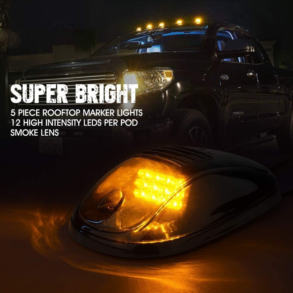 5X Smoke Lens Amber LED Cab Marker Roof Top Light Lamp for Chevy for GMC C2500 C3500