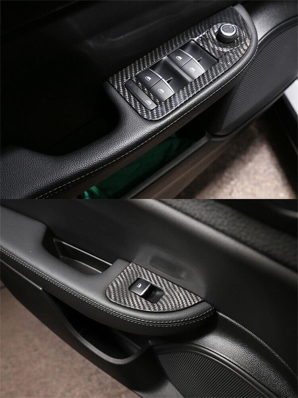 Real Carbon Fiber Window Lift Switch Button Trim for Alfa Romeo Giulia 2017-2020