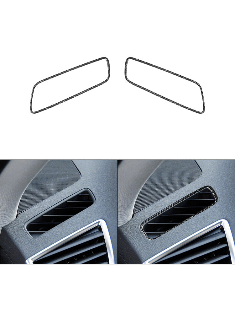2Pcs Defroster Air Vent Trim Cover Decoration Carbon Fiber for Audi Q5 2009-2017