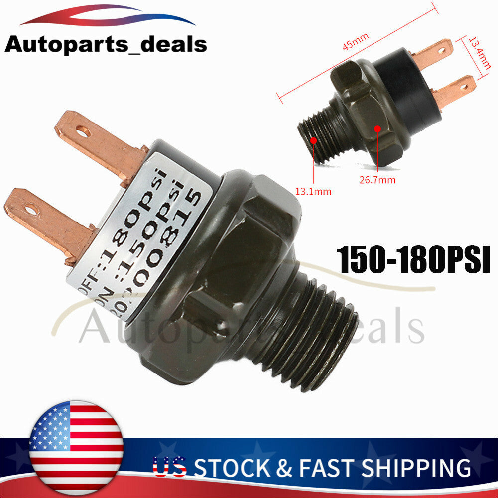 150-180PSI Air Pressure Switch Tank Mount Thread 1/4 NPT 12V/24V For Train Horn
