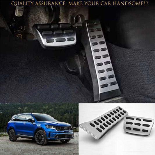 for Kia Sorento 21-2023 Chrome Alloy Brake Accelerator Pedal Pad Cover Trim 2PCS