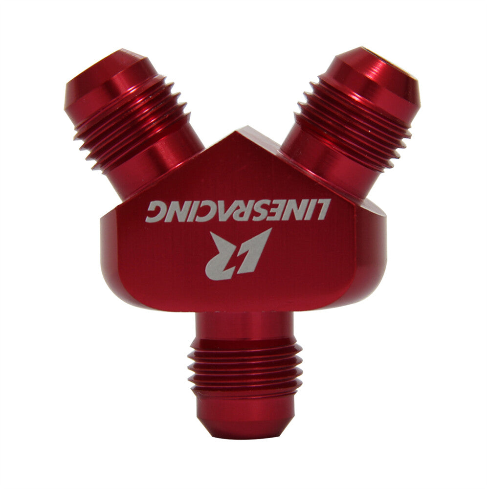 AN6 AN6 9/16-18UNF 3 Way Y Block Car Aluminum Fittings Adapter Universal Red