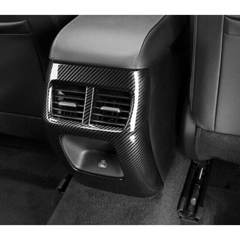 for Hyundai Sonata 2020-2023 Carbon Rear Air Outlet Vent Anti-kick Panel Trim 1x