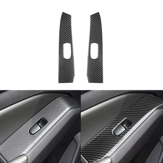 2X Carbon Fiber Rear Door Window Control Cover Trim for Nissan Altima 2019-2022