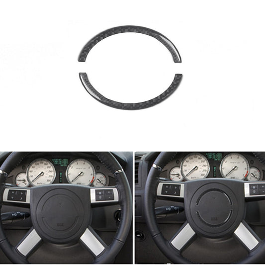 Carbon Fiber Steering Wheel Decorative Cover Trim for Chrysler 300 2005-2007