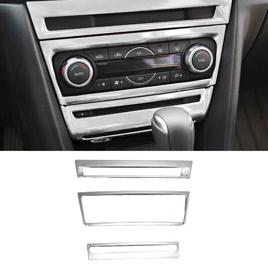 3X for Mazda 3 Axela 17-18 ABS Matte Silver Console AC Switch Control Cover Trim