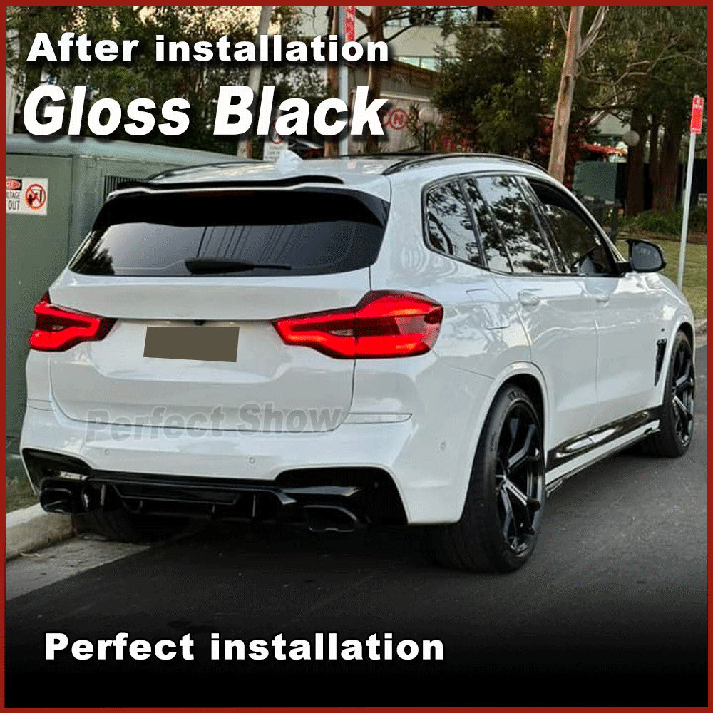 for BMW X3 M40i Sport Rear Bumper Diffuser Spoiler Bodykit PP Glossy Black 18-19