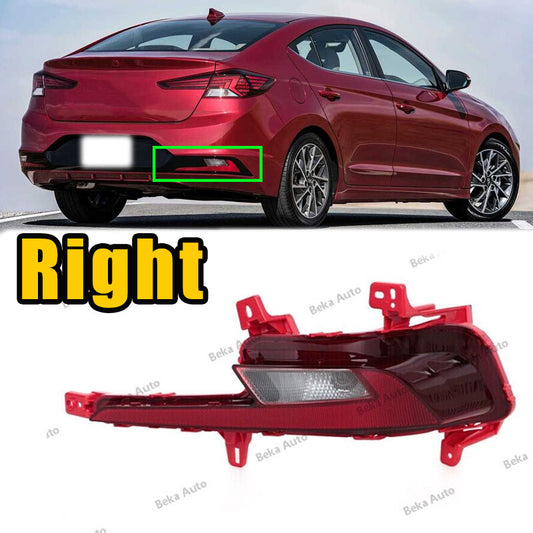 Right Side for Hyundai for Elantra 2019-2020 1 Pcs Rear Bumper Reflector Light Lamp