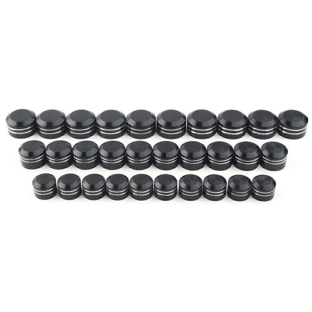 10X Black CNC Inner 11mm Motorcycle Bolt Topper Caps Cover Fit for Harley