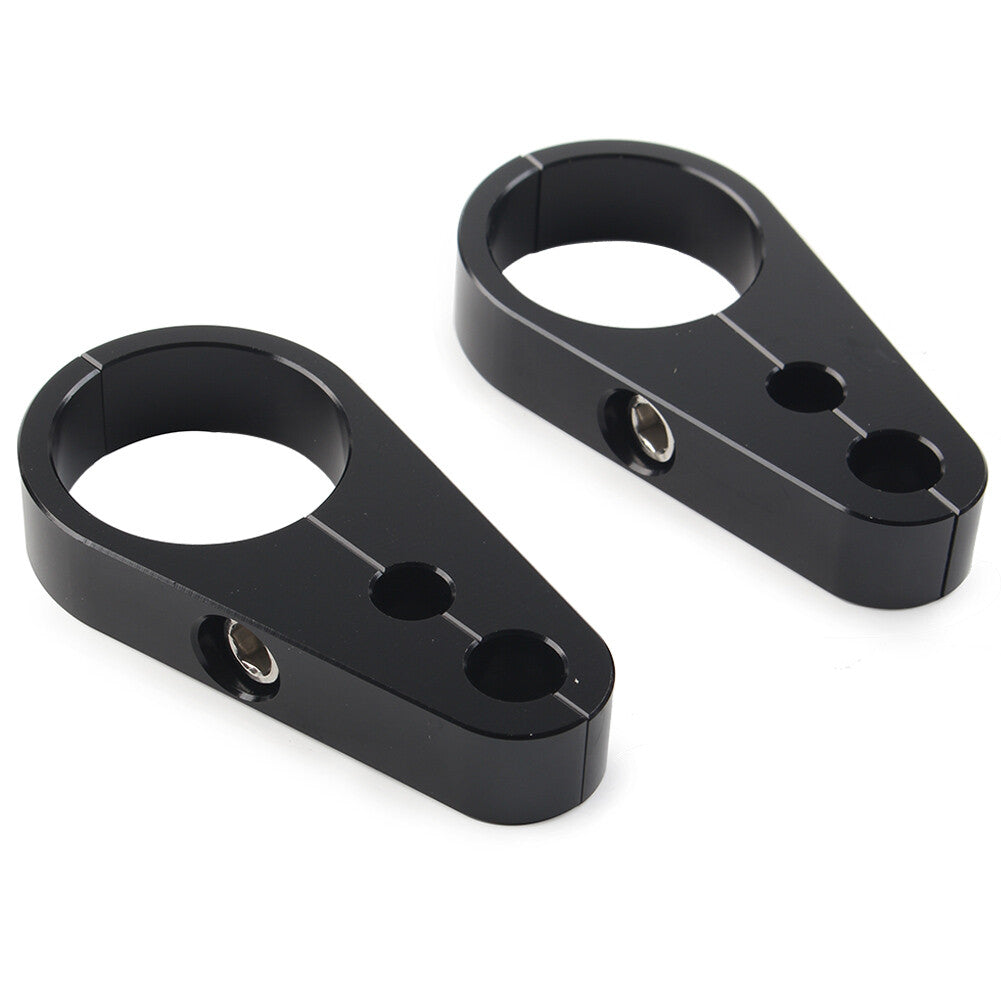 Brake Clutch Cable Wire Clamp Clip Fit for Harley 1-1/4 Handlebar Black 2PCS